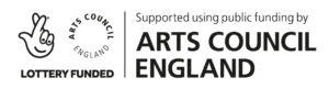 Arts Council England Logo. Supported with lottery funding.